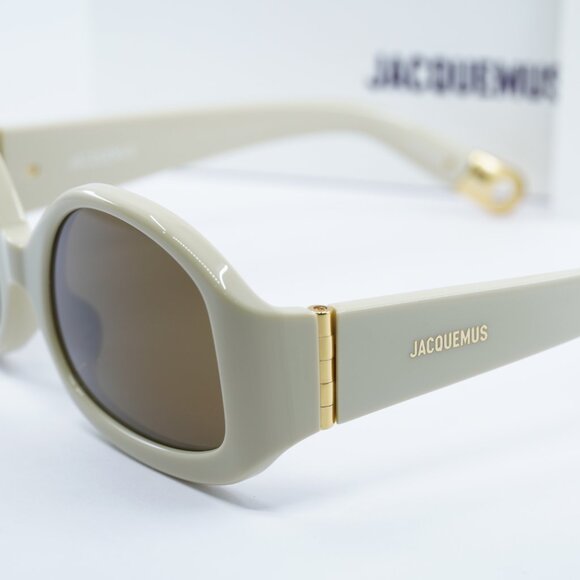Jacquemus COLAPSO JAC/15 C3 Geometric Sunglasses - Beige/Brown - Picture 8 of 11